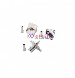 BNC (F) 4 Hole Panel Mount Connector for RG174 Cable