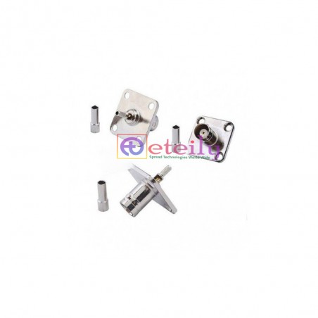 BNC (F) 4 Hole Panel Mount Connector for RG174 Cable