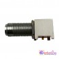 N Female Bulkhead R/A PCB Mount Connector (LONG THREAD SW)