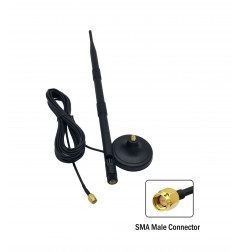 915MHz 9dBi Rubber Magnetic Antenna With RG174 Cable (L-3Mtr) + SMA Male Connector