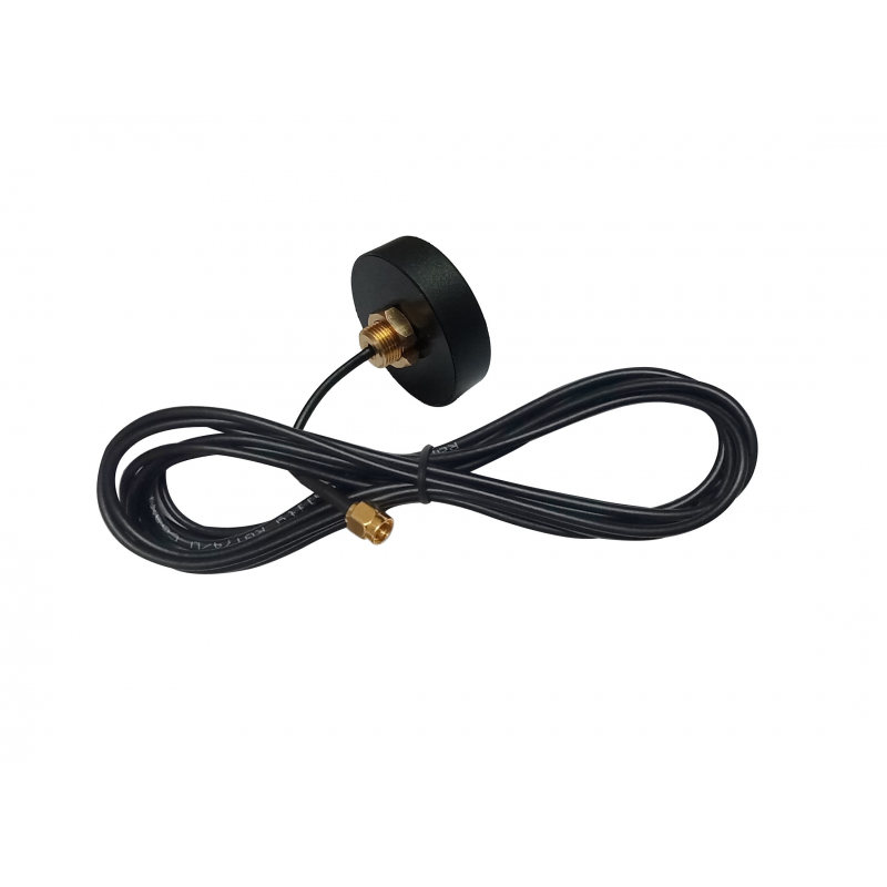 915MHz Screw Mount Puck Antenna With RG174 Cable (L-3Mtr) + SMA Male St. Connector (46MM) 915MHz Screw Mount Puck Antenna With RG174 Cable (L-3Mtr) + SMA Male St. Connector (46MM)