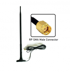 2.4GHz 9dBi Rubber Magnetic Antenna With RG174 Cable (L-3Mtr) + RP SMA Male St. Connector