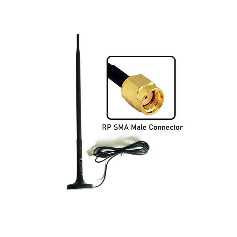 2.4GHz 9dBi Rubber Magnetic Antenna With RG174 Cable (L-3Mtr) + RP SMA Male St. Connector 2.4GHz 9dBi Rubber Magnetic Antenna With RG174 Cable (L-3Mtr) + RP SMA Male St. Connector