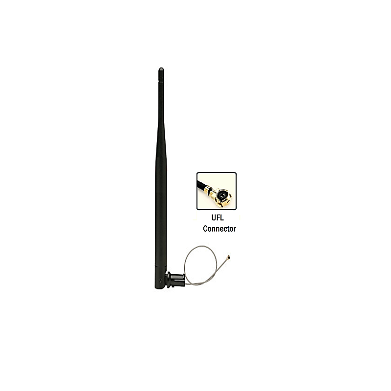 2.4GHz 5dBi Rubber Duck Antenna With 1.13mm Cable (L-10CM ) + UFL Connector (Movable Body) 2.4GHz 5dBi Rubber Duck Antenna With 1.13mm Cable (L-10CM ) + UFL Connector (Movable Body)
