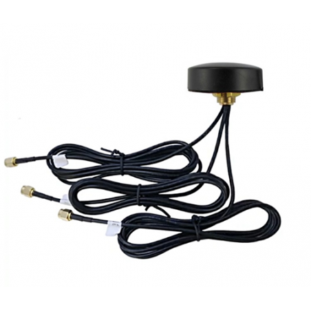 GSM / GPS / Wi-Fi Combo Screwable Puck Antenna with RG174 Cable (L-3mtr) + SMA Male St. Connector