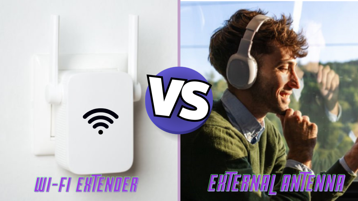 What is the difference between a Wi-Fi extender and an external antenna?